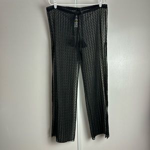 NWT BECCA womens Riviera Crochet Pants, Split Leg, Beach, Pool, Swim Cover Up